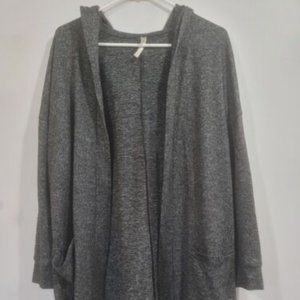 Lularoe Cozy Open Face Sweater Cardigan Hooded Womens Size L Long Sleeve